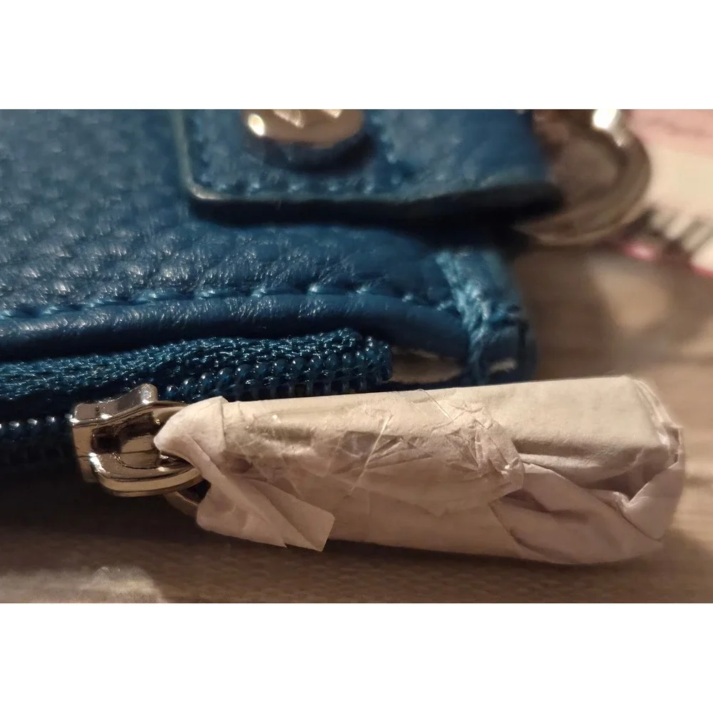Thirty-One Retired Via Noon Pochette Midi Teal Affair Pebble Wristlet Clutch NIP